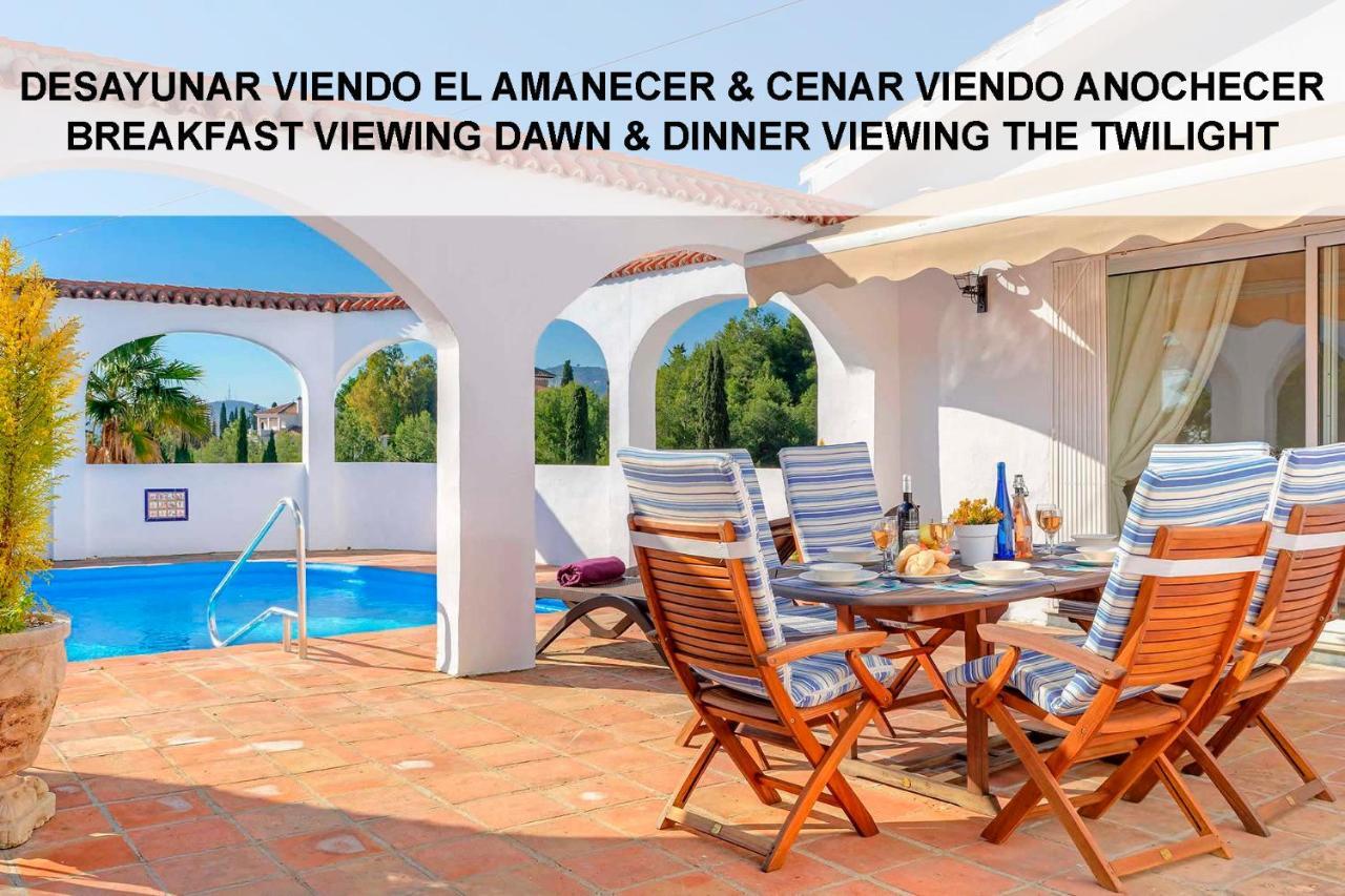 Private Heated Pool, Jacuzzi & 1225M2 Garden In Villa Cipreses Frigiliana Extérieur photo